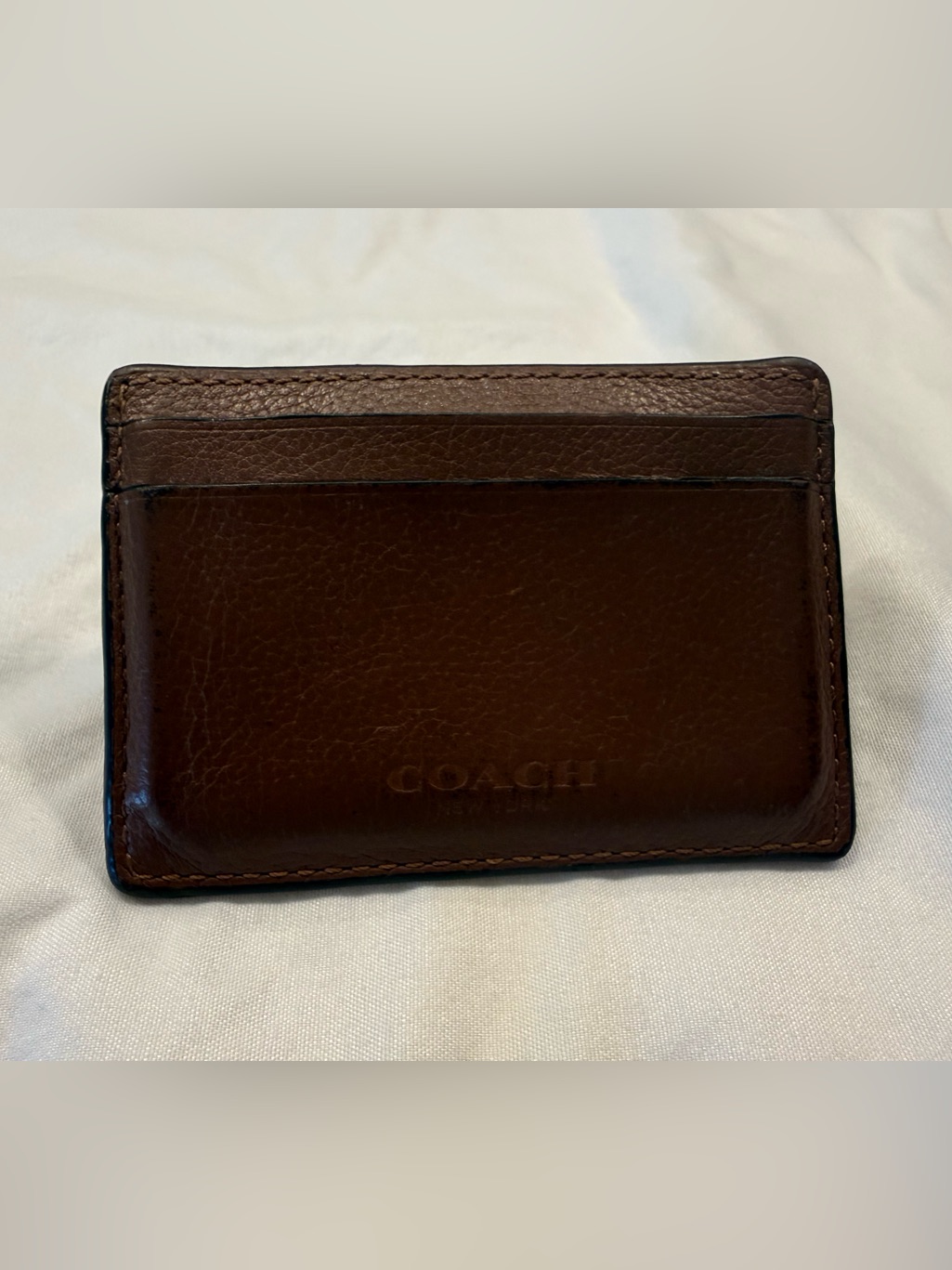 Vintage Coach Dark Brown Leather Card  Key Holder